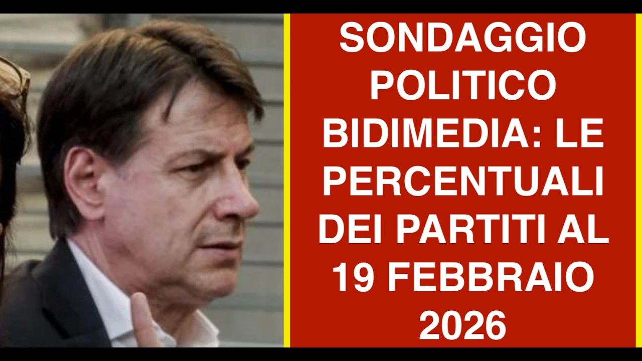 SONDAGGIO POLITICO BIDIMEDIA: LE PERCENTUALI DEI PARTITI AL 19 FEBBRAIO 2026