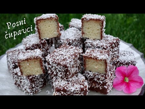 ODLIČAN RECEPT ZA ČUPAVCE BEZ JAJA, MLIJEKA I PUTRA ( VEGAN LAMINGTONS)