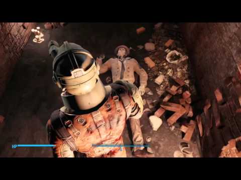 Fallout 4 - Hilarious Nick Valentine Stuck Lying Down Glitch