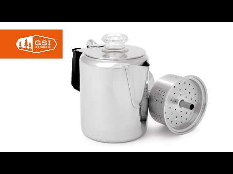 Stainless Coffee Stovetop Percolator - Coffee Maker for Camping or Stovetop | GSI Outdoors