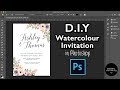 DIY Watercolour Wedding Invitation in Photoshop | How to create professional invitations