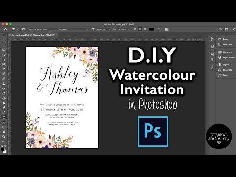 DIY Watercolour Wedding Invitation in Photoshop | How...