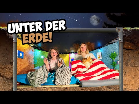 We're spending the night in the SECRET TRAMPOLINE BUNKER! (with our DOGS!)