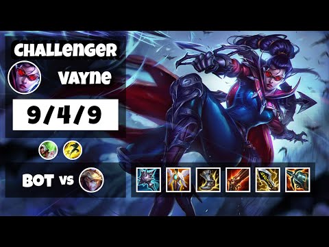Vayne Bot Lane 11.8 Challenger Gameplay Replay S11 (9/4/9) - BR