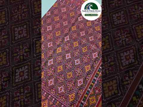 Single ikat Patola Saree Red Selari And Chandabhat Brown