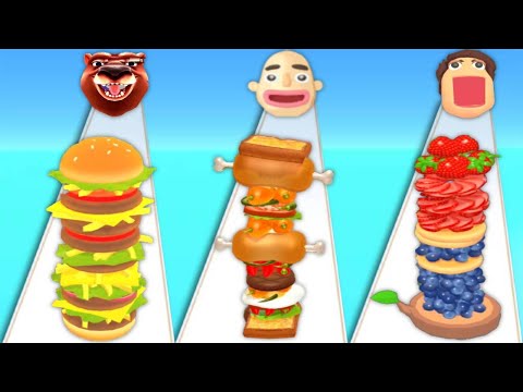 BURGER RUSH vs SANDWICH RUNNER vs PANCAKE RUN - Triple Gameplay