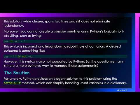 Simplifying var Assignment for Unset Variables in Python