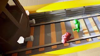 THROWING FRIENDS IN FRONT OF TRAINS! (Gang Beasts)