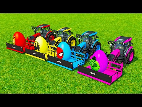 TRANSPORT SUPERHERO JOCKER BATMAN HULK SPIDERMAN IRONMAN TRACTORS MAN TRUCKS Farming Simulator 22