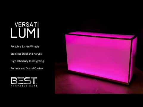 VERSATI LUMI Backlit Mobile Bar on Wheels