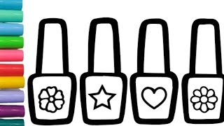 Nail polish💅 Drawing and Colouring for kids and Toodlers