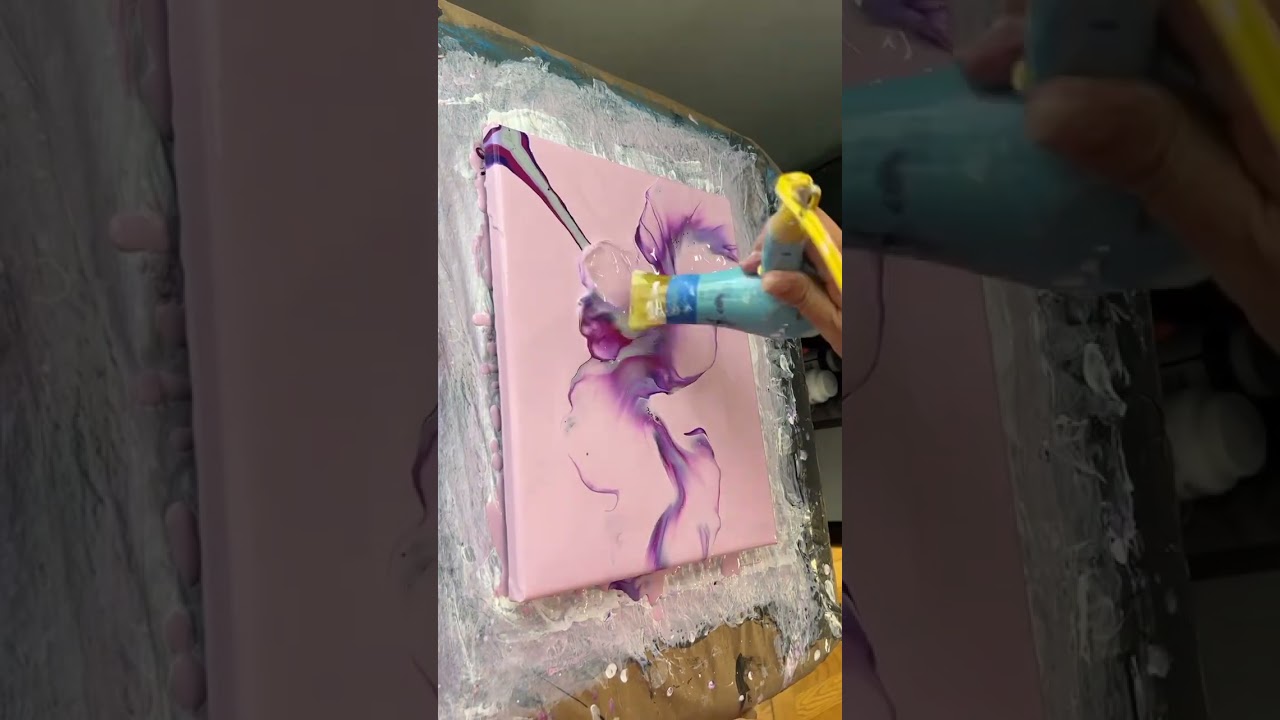 Soft Pink 🌺💕 Acrylic paint 🎨🖌️ #art #acrylicpainting #painting #fluidart #artist