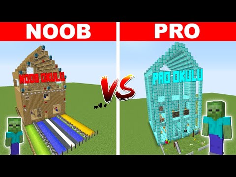 NOOB VS PRO OKUL YAPMAK 😱 - Minecraft