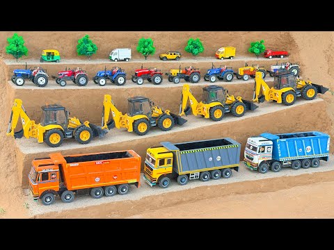 Mini tractor trolley parking video | jcb tractor video | jcb cartoon | gadi 