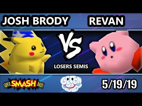 GOML 2019 SSB64 - Josh Brody (Pikachu) Vs. Revan (Kirby) Smash 64 Tournament Losers Semis