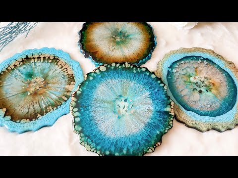 Beautiful Lacing in This Resin Ocean Serving Board