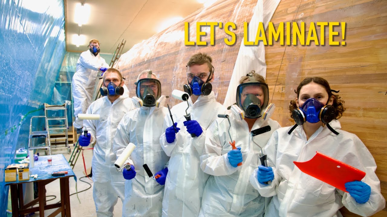Exciting Progress! Starting Exterior Lamination On Our 50ft Sailboat - Ep. 372 RAN Sailing