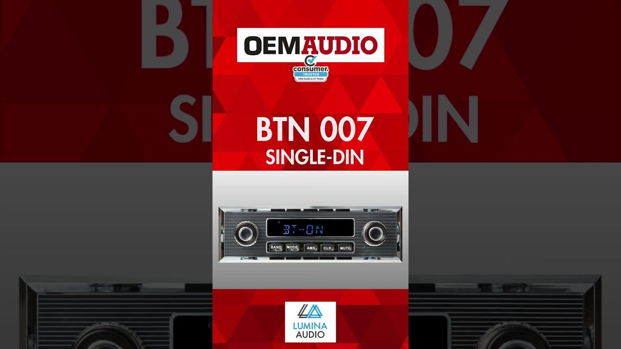 Retro Stereo | BTN007 - Single DIN, BT, Classic Chrome Look