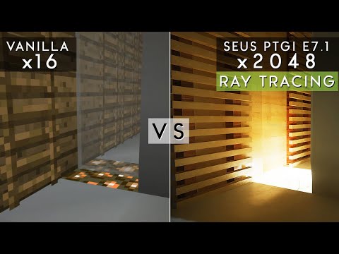 Ultimate Immersion - Photorealistic 2K textures + New SEUS E7.1 Ray Tracing VS vanilla Minecraft Graphics Comparison [4K]
