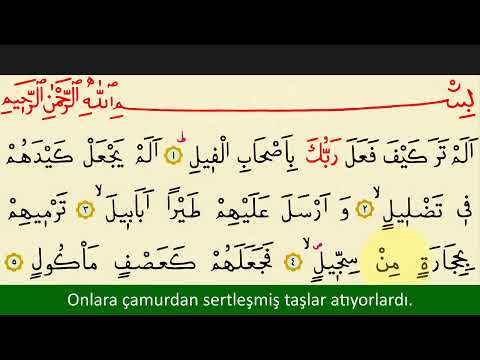 FİL SURESİ 100 TEKRAR TAKİPLİ TÜRKÇE ALTYAZILI 4K