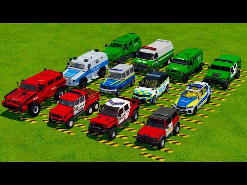 TRANSPORTING OFF-ROAD POLICE CARS & ARMORED VEHICLES WITH SCANIA TRUCKS! - Farming Simulator 22