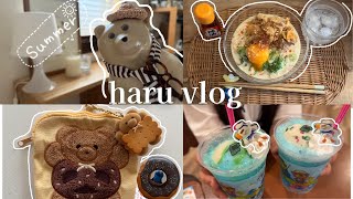【vlog】夏の日常🍉🍜🌻平日の夜ごはんとコメダモーニング｜ガチャとサーティワン🍨