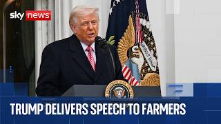 President Trump gives speech to farmers at White House