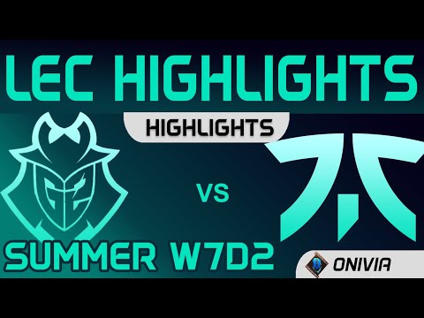 G2 vs FNC Highlights W7D2 LEC Summer 2020 G2 Esports vs Fnatic by Onivia