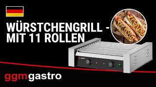 Korvgrill i rostfritt stål - med 7 hjul