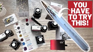 Swatching all of my Montblanc Inks with Kaweco Sketch Up, Kakimori Nib & Speedball Nibs