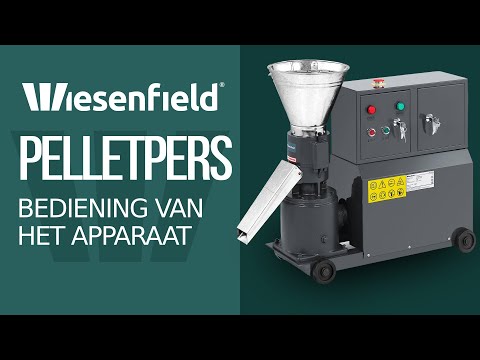 Video - Tweedehands Pelletpers - max. 100 kg/u - Ø 120 mm - afsluitbaar compartiment