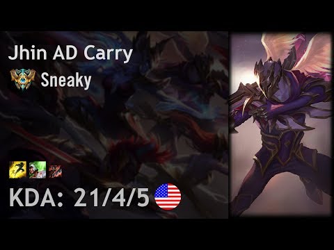 Jhin AD Carry vs Lucian - Sneaky - NA Challenger Patch 7.14