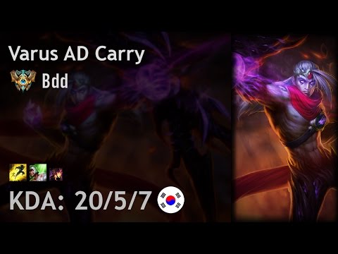Varus AD Carry vs Ezreal - Bdd - KR Challenger Patch 6.20