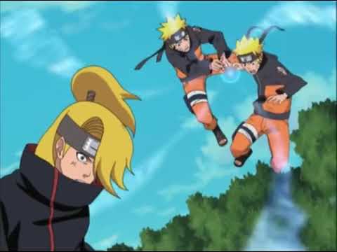 Team GUY vs Deidara | Kakashi and Naruto vs Deidara full fight