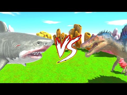 NEW! MEGALODON VS ALL DINOSAURS  - ANIMAL REVOLT BATTLE SIMULATOR