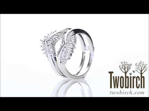 0.52ct Triple Row Prong Set Anniversary Ring Guard - TwoBirch TB-GUARD-0041-WG-H