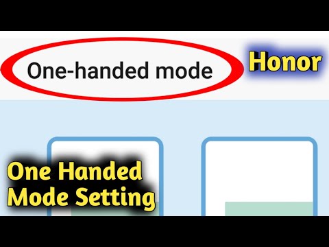 Honor One Handed Mode Setting