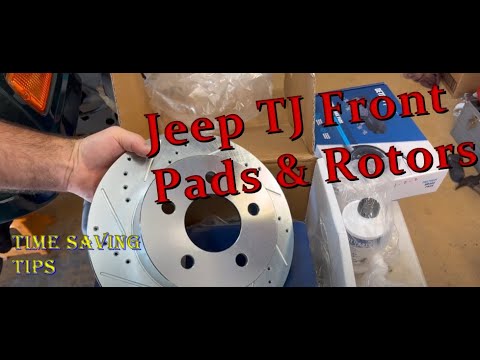 How to Replace Front Brake Pads & Rotors for Jeep Wrangler TJ ** Complete Installation** #jeep