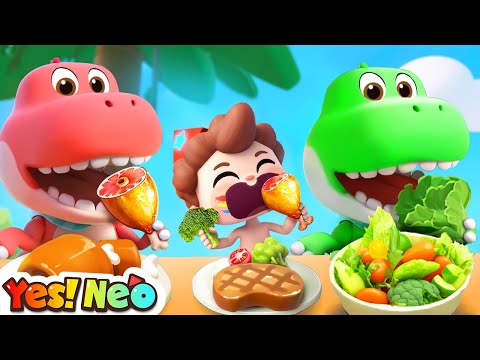 Let's Eat with T-rex | Dinosaurs Song | Good Habits | Nursery Rhymes & Kids Songs | Yes! Neo