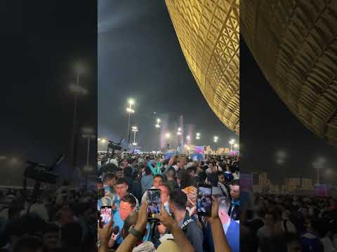 Argentina fans celebrate outside the stadium post semi final Argentina vs Croatia World Cup Qatar 22
