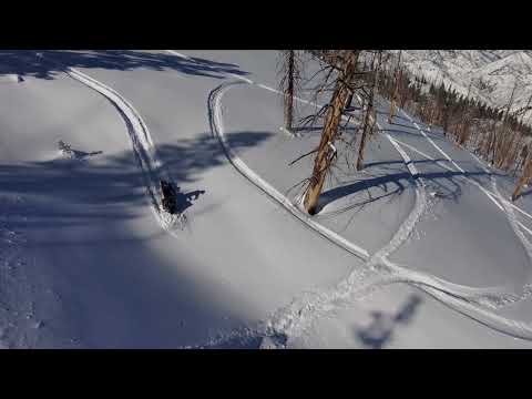 Skydio2 plus self flying drone snowmobile test video.