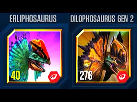 MORE TEETH ERLIPHOSAURUS VS DILOPHOSAURUS GEN 2 | JURASSIC WORLD THE GAME