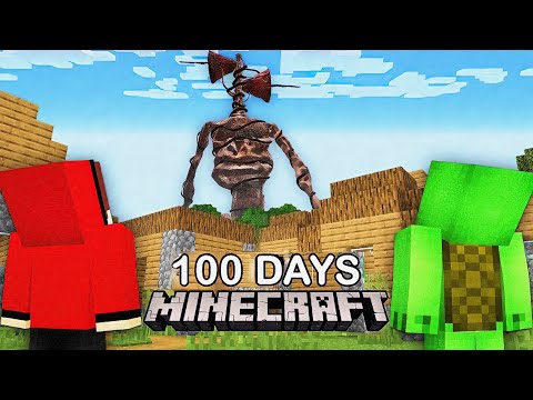 Funny Mikey - I Survived 100 Days Of Attack On Siren Head Giant Titan in Minecraft Challenge Funny Pranks - Maizen