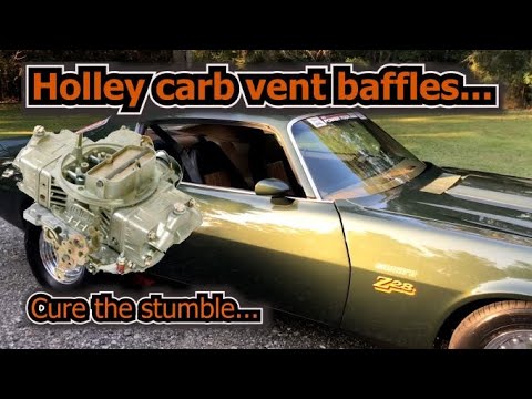 Fix your Holley carb stumbling issue. Vent baffle install how to.