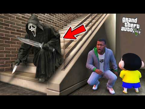 Franklin Try To Escape Ghost Face in GTA 5