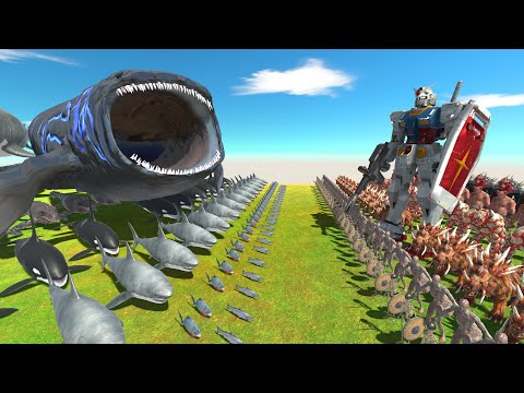 Aquatics War | Bloop VS Gundam RX-78 - Animal Revolt Battle Simulator