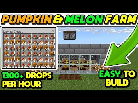 EASIEST Automatic Pumpkin & Melon Farm Tutorial (Java & Bedrock) - Minecraft 1.20