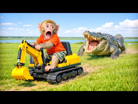 TuTi the monkey tamed the crocodile and built a huge crocodile pond on TuTi's farm!