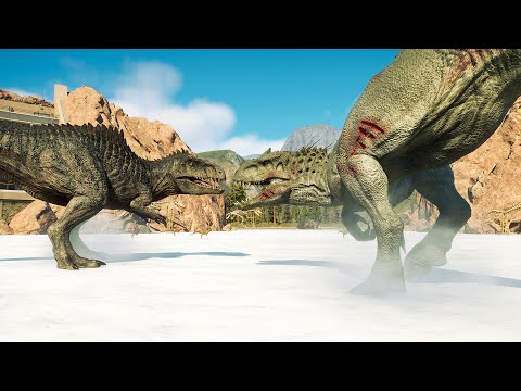 Jurassic World Evolution 2🌎 GIGANOTOSAURUS vs INDOMINUS REX Dinosaur Battle Arena