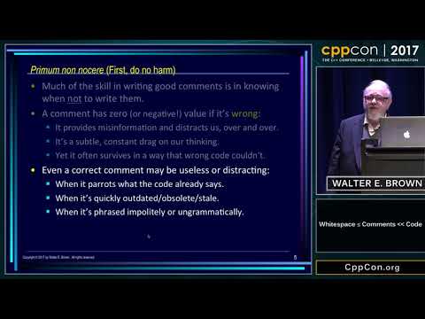 CppCon 2017: Walter E. Brown “Whitespace ≤ Comments ＜＜ Code”